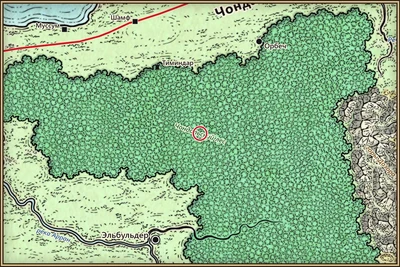 Чондальский лес на карте